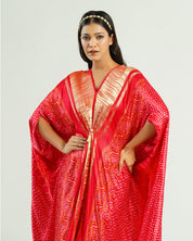 Red  Kaftan Bandhej