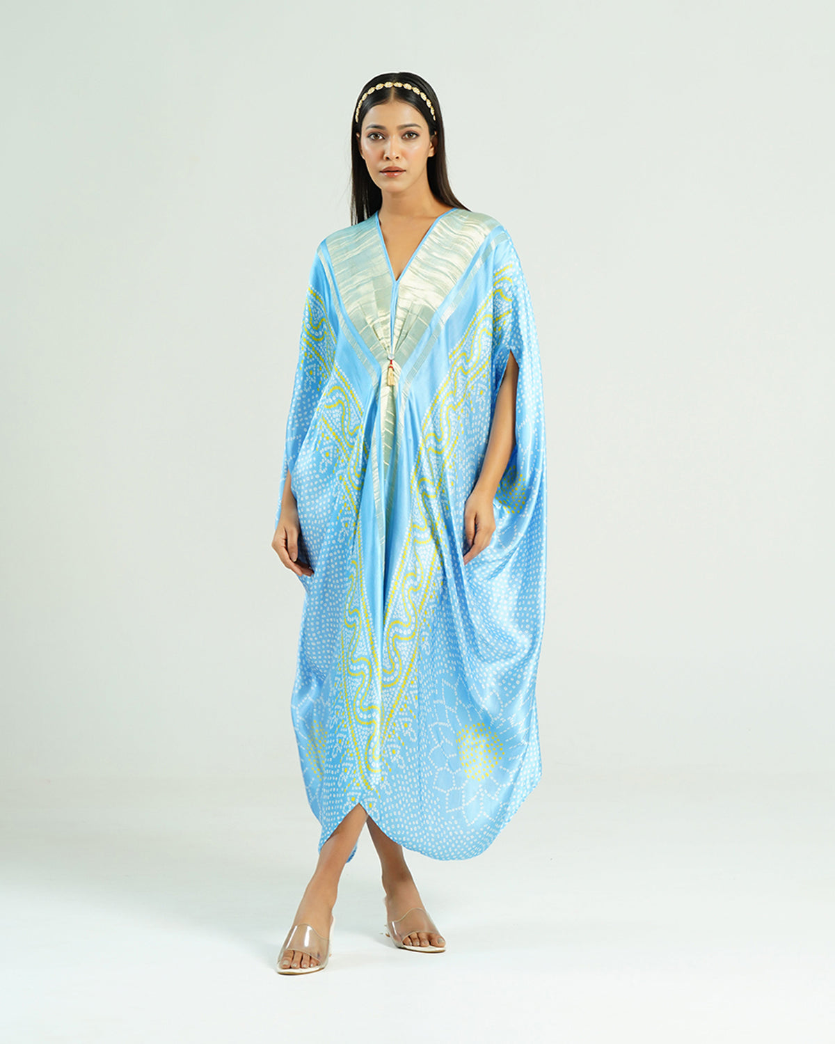 Sky Blue Kaftan Bandhej