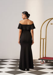 Elysia Rhinestone Gown Black