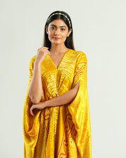 Yellow Kaftan Bandhej