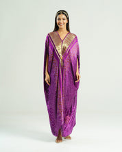 Purple Kaftan Bandhej