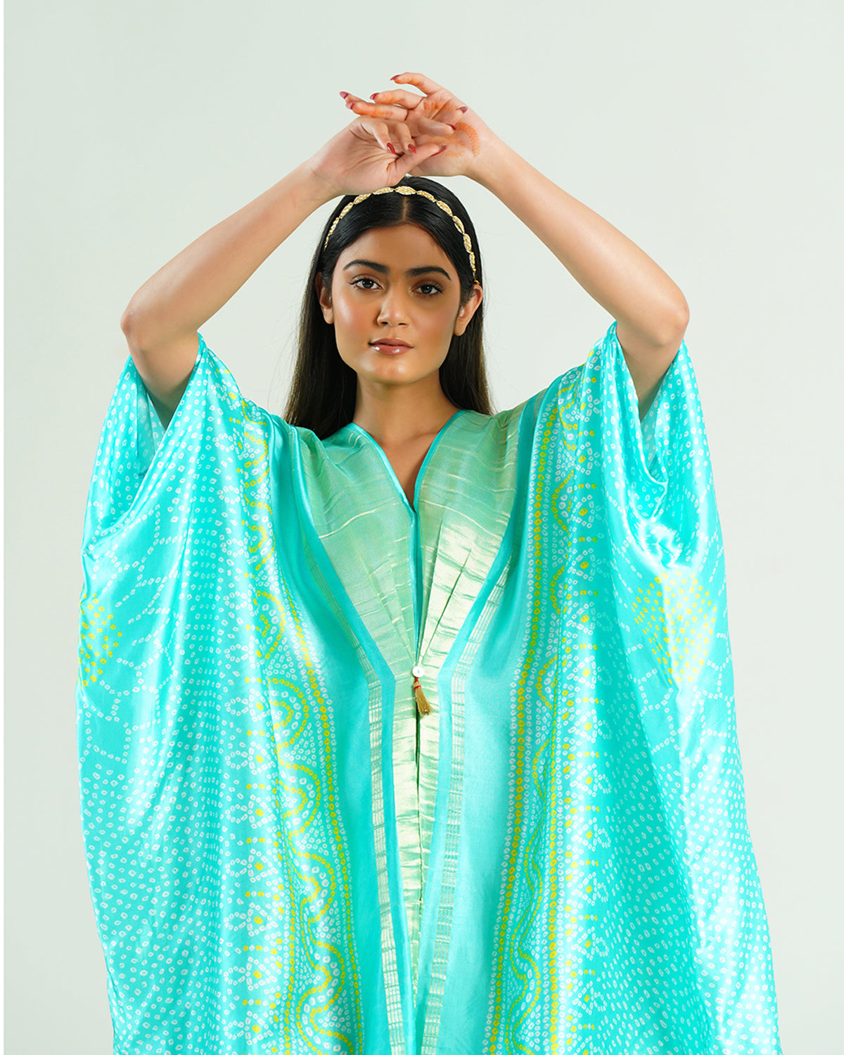 Aquamarine Kaftan Bandhej