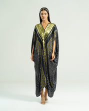 Black Kaftan Bandhej
