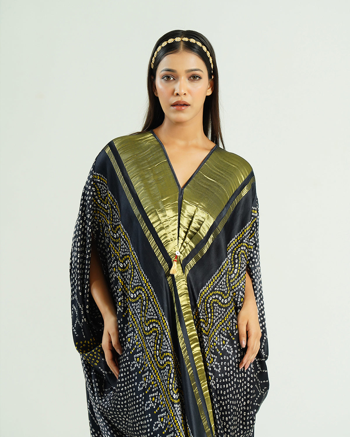 Black Kaftan Bandhej