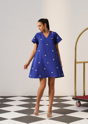Lovelace Mini Dress Blue