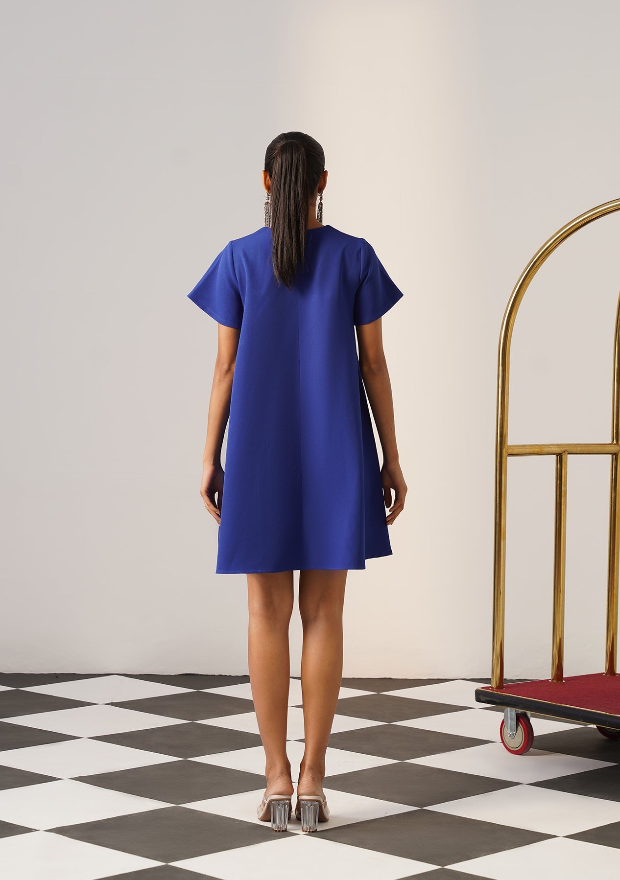 Lovelace Mini Dress Blue