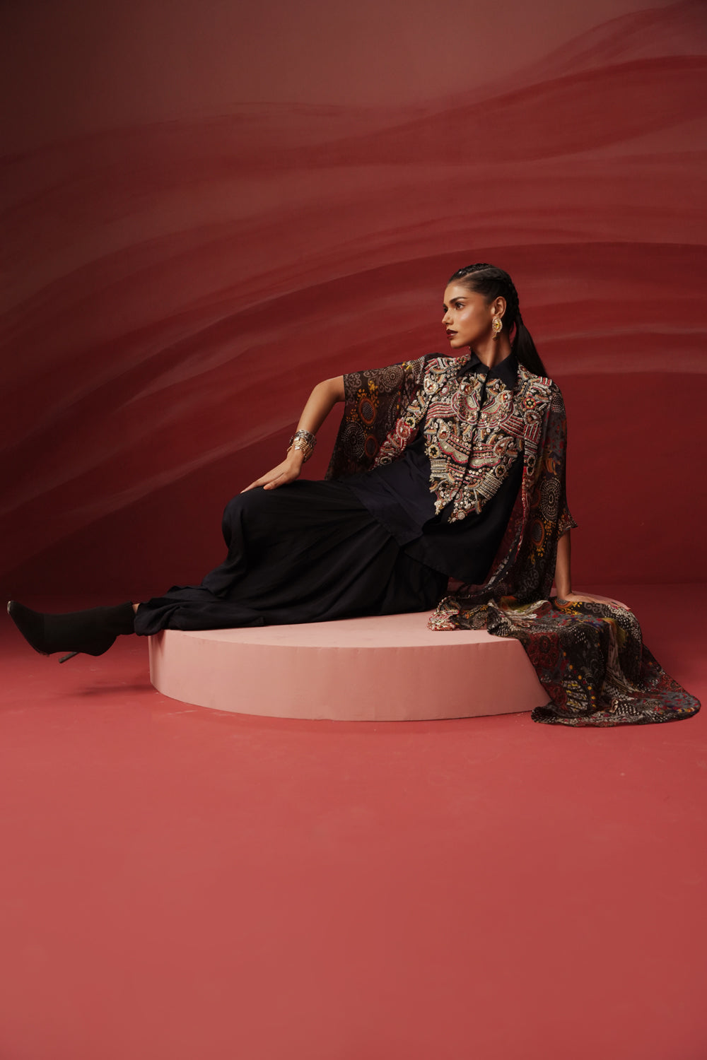 Cosmos Shirt & Drap Skirt Set