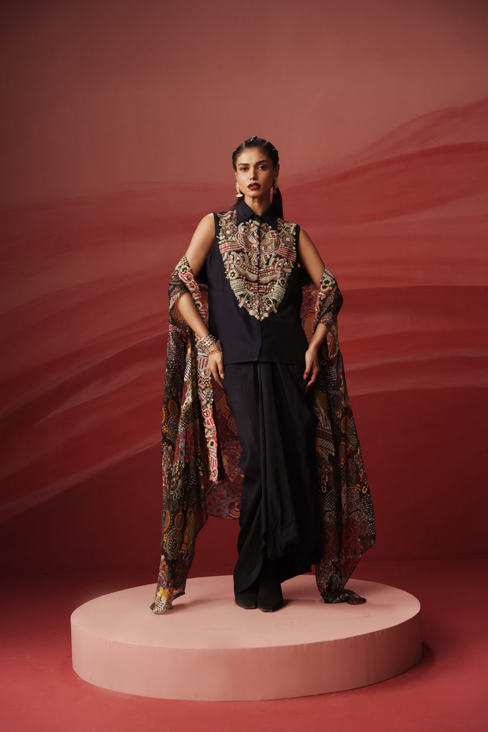 Cosmos Shirt & Drap Skirt Set