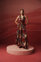 Saffrine Dress With Printed Pants