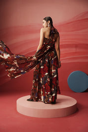 Saffrine Dress With Printed Pants