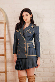 Denim Classique Blazer Set 2pc