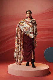 Guapa Printed Cape & Skirt Set