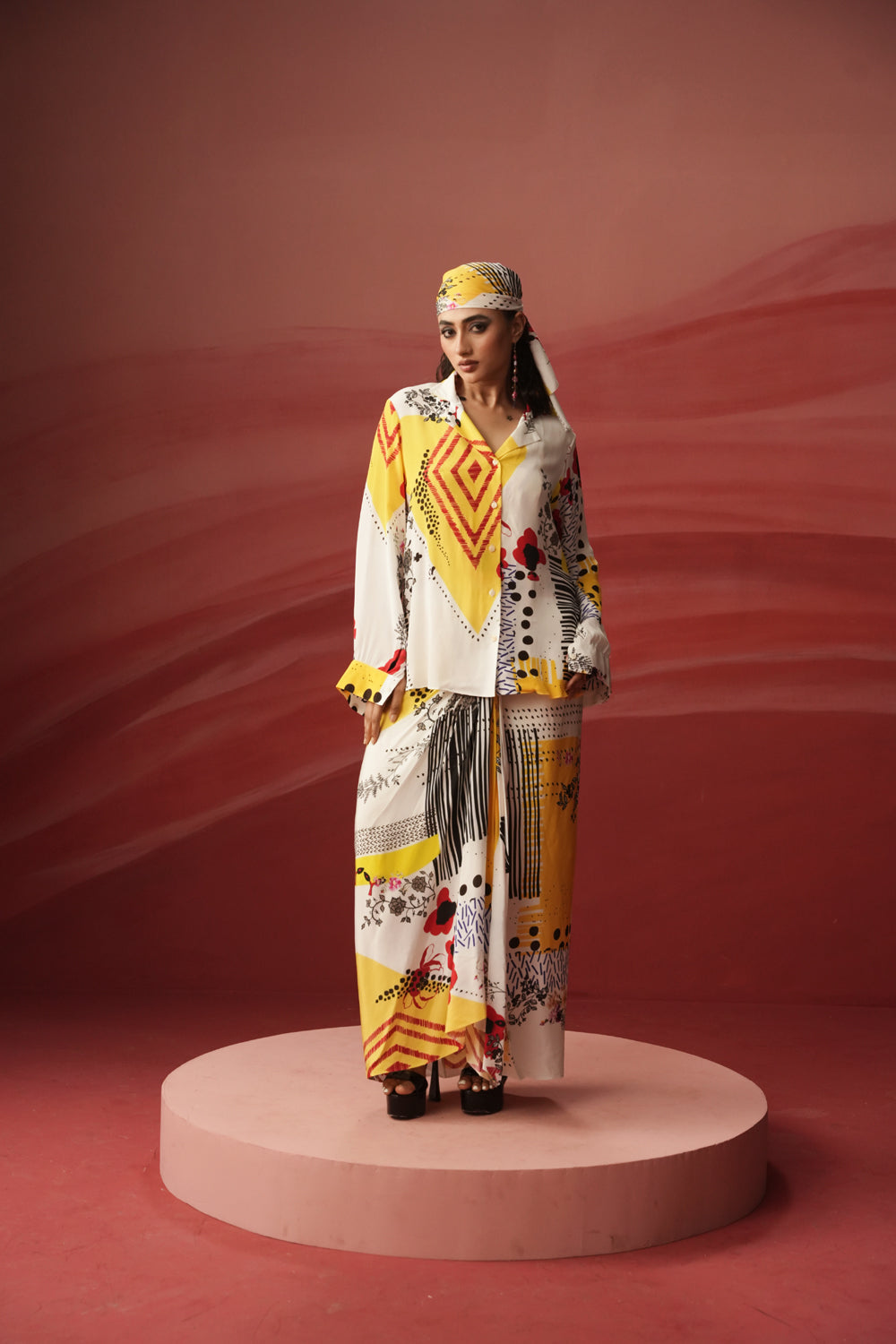 Kosha Printed Shirt & Skirt Set