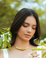 Aurelia Green Enamel Gold Neckpiece