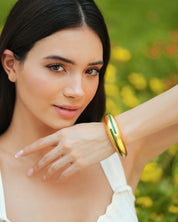 Circlet Green Enamel Gold Bangle