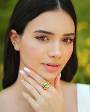 Verdora Green Enamel Gold Ring