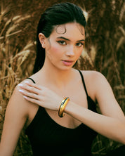 Circlet Black Enamel Gold Bangle