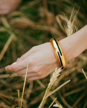 Circlet Black Enamel Gold Bangle