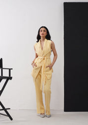 Crystal Drop Co-ord Set Butter Yellow