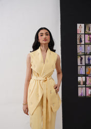 Crystal Drop Co-ord Set Butter Yellow