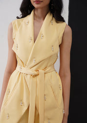 Crystal Drop Co-ord Set Butter Yellow
