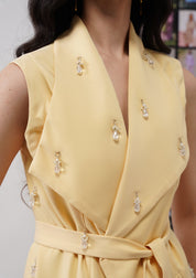 Crystal Drop Co-ord Set Butter Yellow
