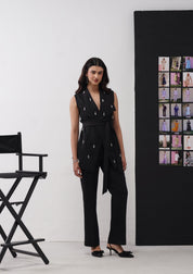 Crystal Drop Co-ord Set Black