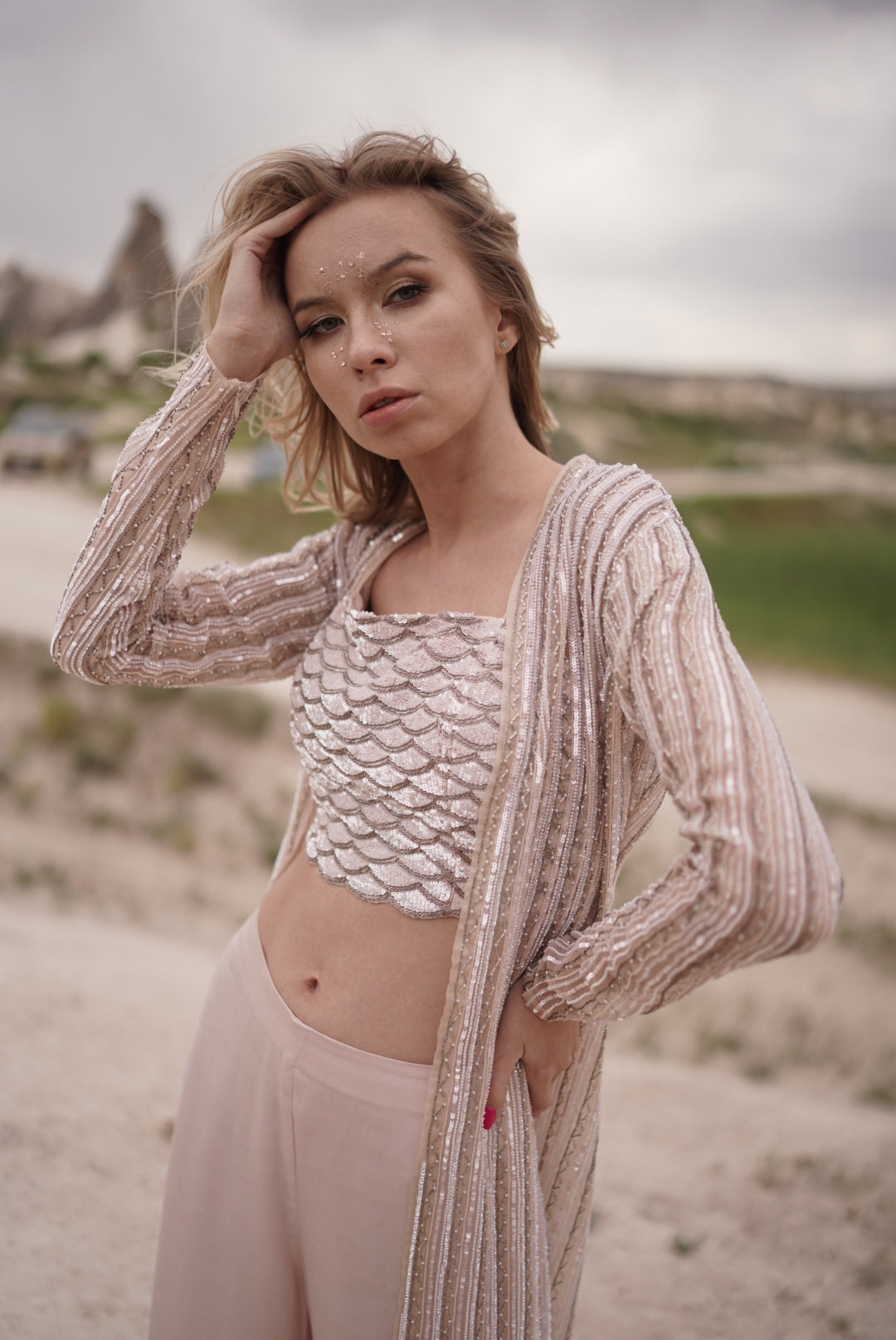Peach Jacket Set