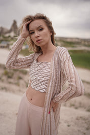 Peach Jacket Set