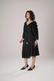 Black Kaftan Tie Up Dress
