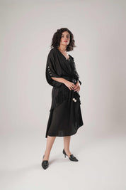 Black Kaftan Tie Up Dress
