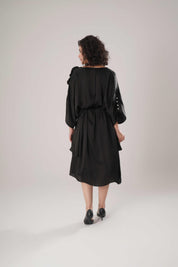 Black Kaftan Tie Up Dress