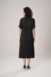 Black Buckle Wrap Dress