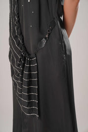 Black Buckle Wrap Dress
