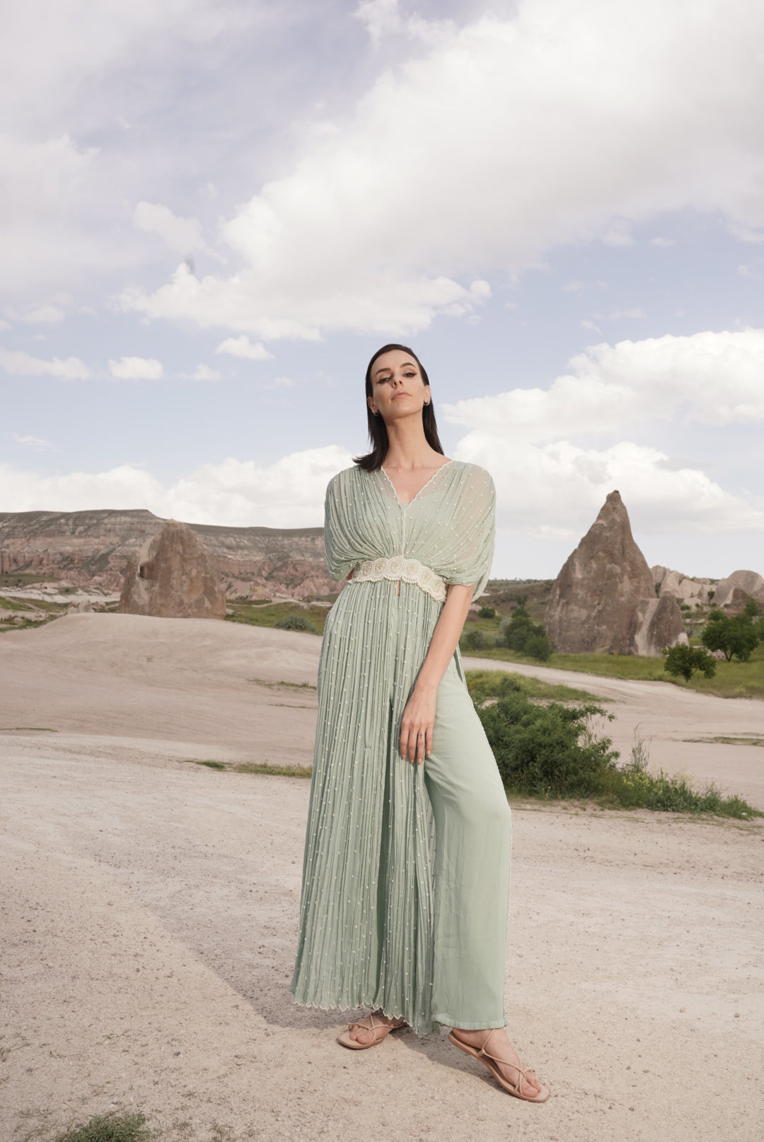 Sage Green Cape Set