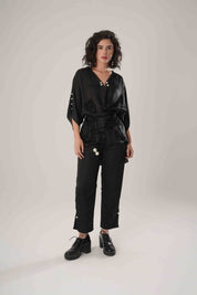 Black Kaftan Tie Up Top