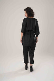 Black Kaftan Tie Up Set