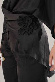 Black Kaftan Tie Up Set