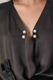 Black Kaftan Tie Up Set