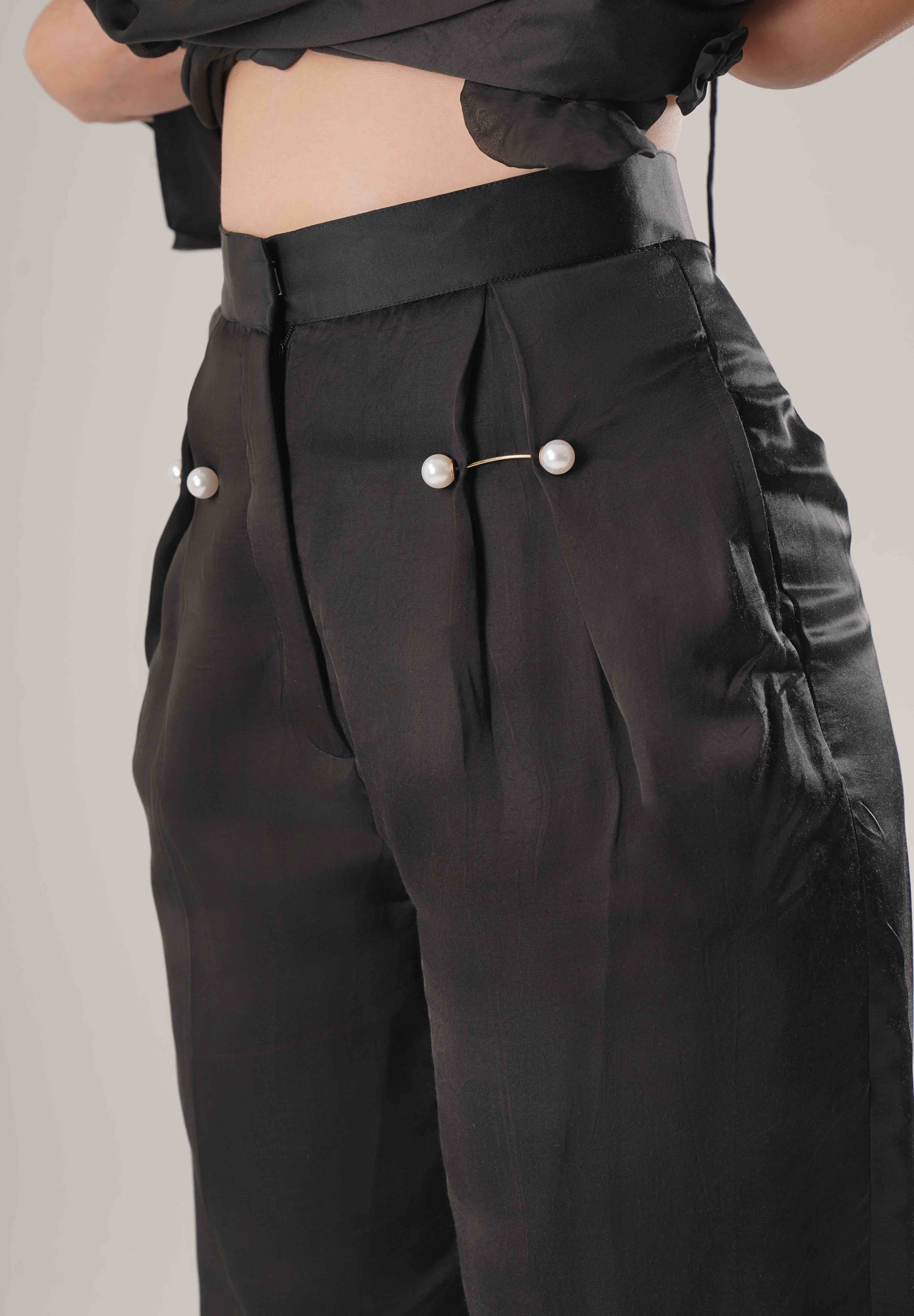 Black Kaftan Tie Up Set