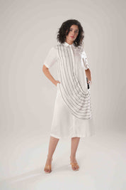 White Buckle Wrap Dress