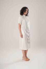 White Buckle Wrap Dress