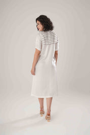 White Buckle Wrap Dress
