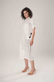 White Buckle Wrap Dress