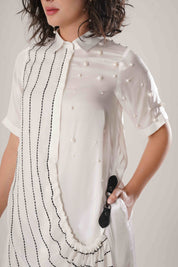 White Buckle Wrap Dress