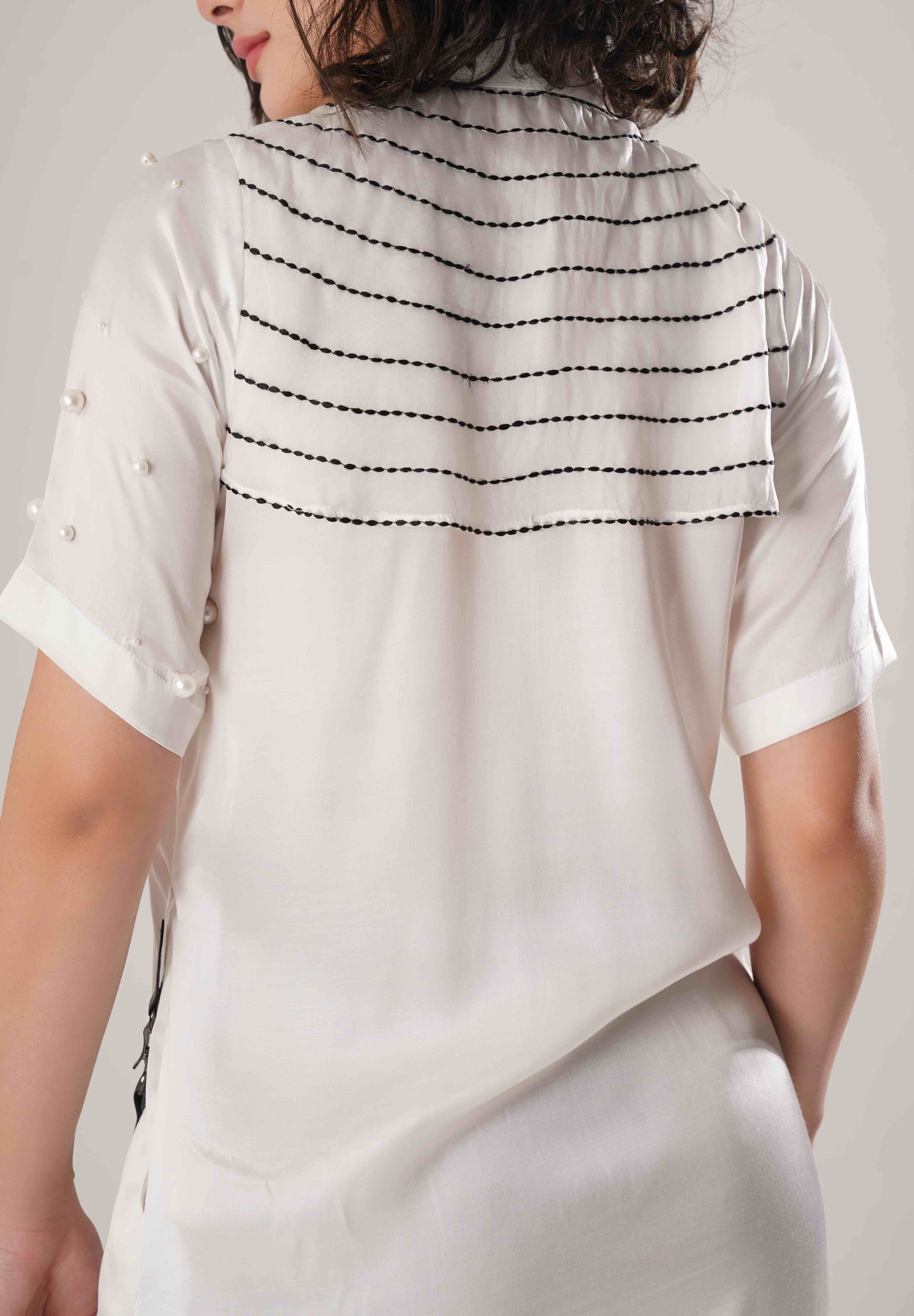 White Buckle Wrap Dress