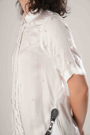 White Buckle Wrap Dress
