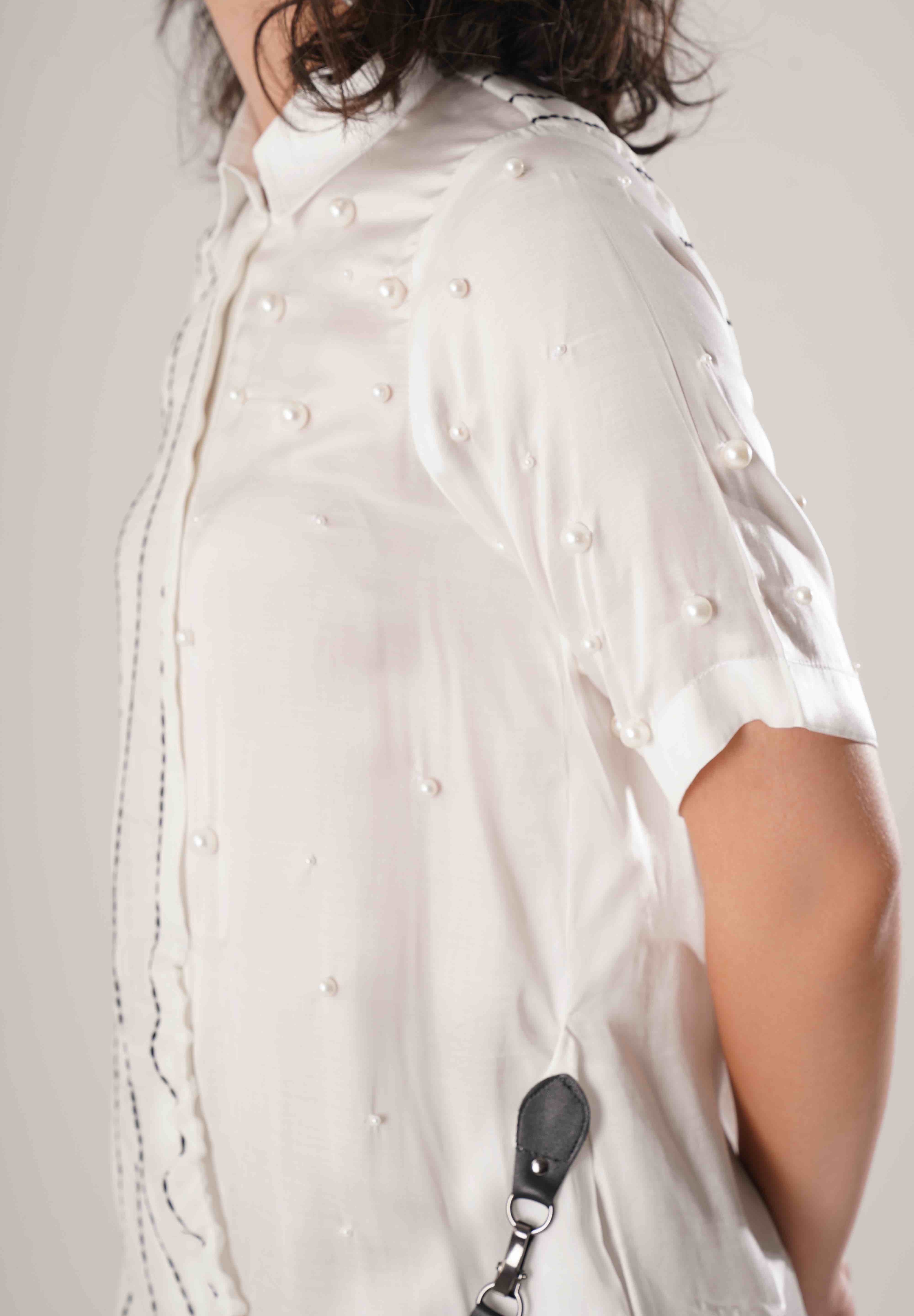 White Buckle Wrap Dress
