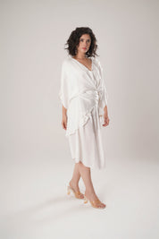 White Kaftan Tie Up Dress