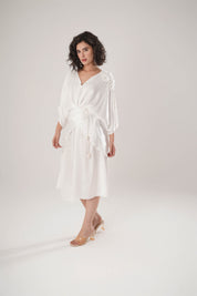 White Kaftan Tie Up Dress
